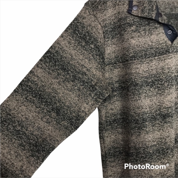 Eddie Bauer Taupe Tan Black Fleece Pullover - Picture 4 of 11